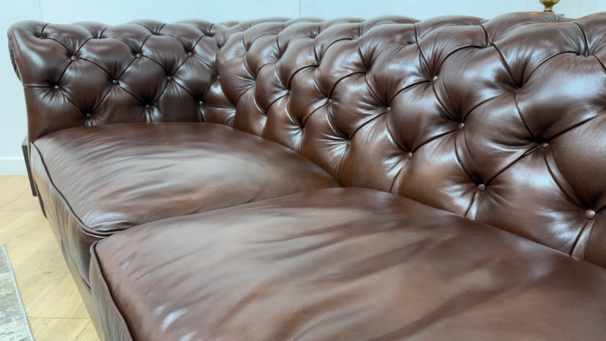 Sofology Darcy Leather 3 Seater without Studs in Trusty Supersoft Sheen Chestnut