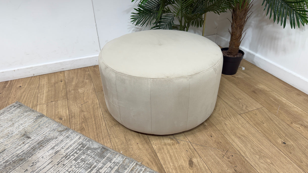 Sofology Fitzrovia Fabric Designer Footstool in Matt Velvet Stone Without Trim