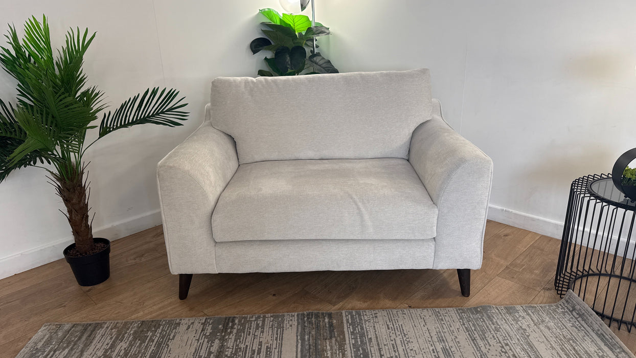 Sofology Mayfair Fabric Loveseat Foam Seats in Linen Look Chenille Mist/Pearl