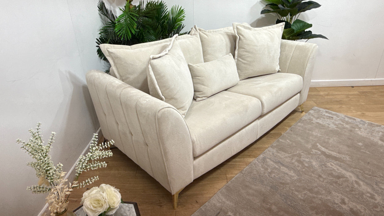 Sofology Luella Fabric 3 Seater in Soft Sherpa Natural