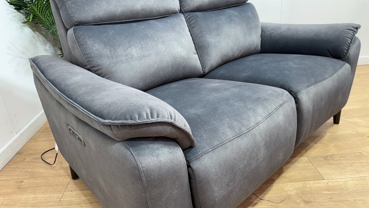 Sofology Arlo Fabric 2 Seater Power Recliner/Headrest in Lifestyle Flecked Charcoal