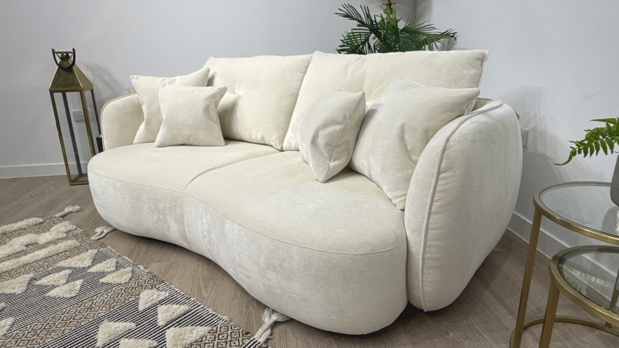 Sofology Sydney 3 Seater Fabric Sofa in Cream