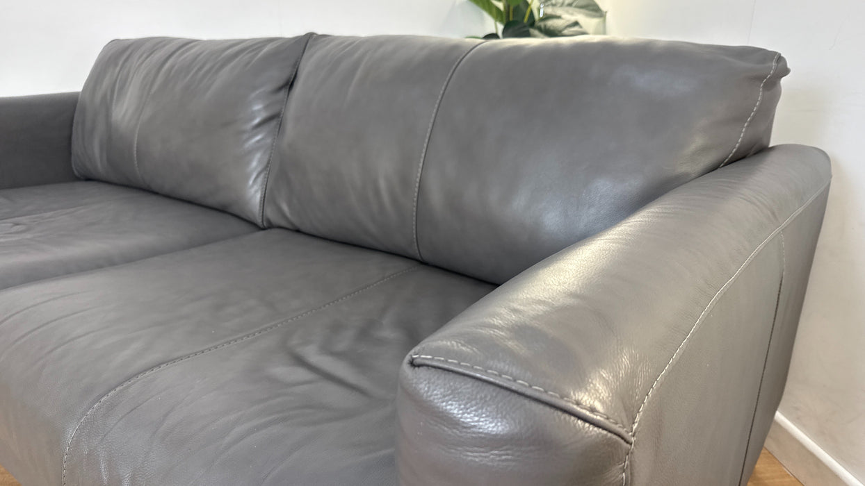 Sofology The Massimo 3 Seater Leather Sofa in Caruso Fog