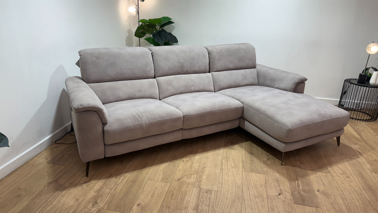 Sofology Illinois Fabric 3 Seater Chaise Power Recliner in Lifestyle Mottled Marble