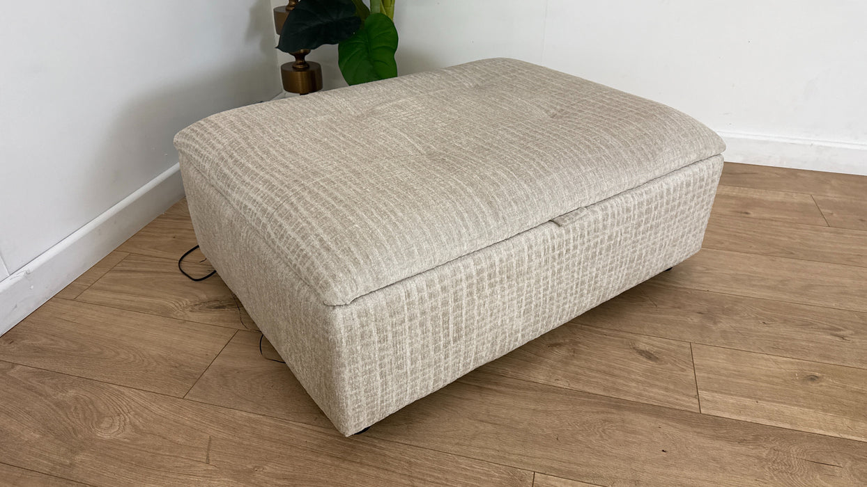 Sofology Ascot Fabric Storage Footstool in Textured Chenille Natural