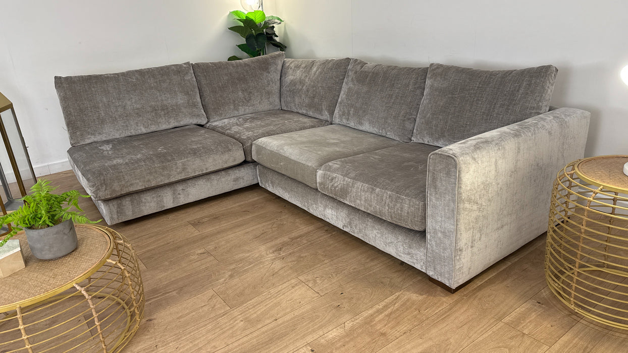 Sofology The Majestica Open end Chaise 1 Corner 2 Fabric Sofa in Luxe Chenille Stone Mix