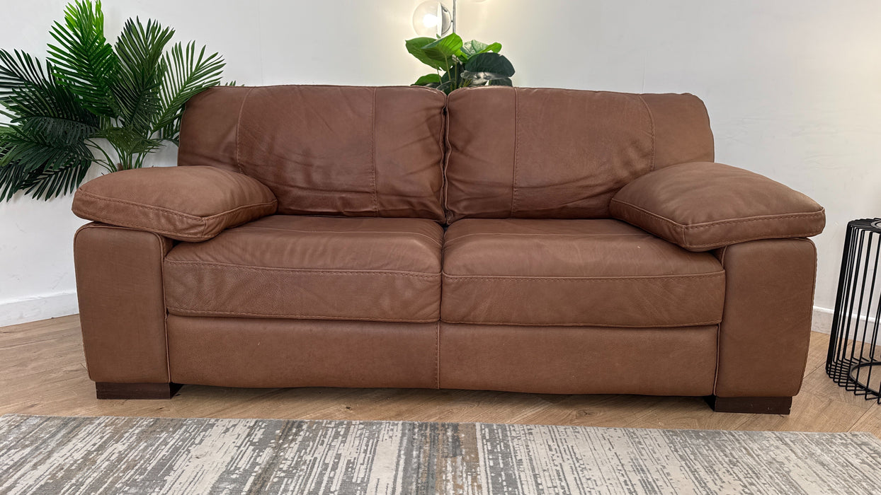 Sofology Linara Leather 2 Seater in Apollo Espresso