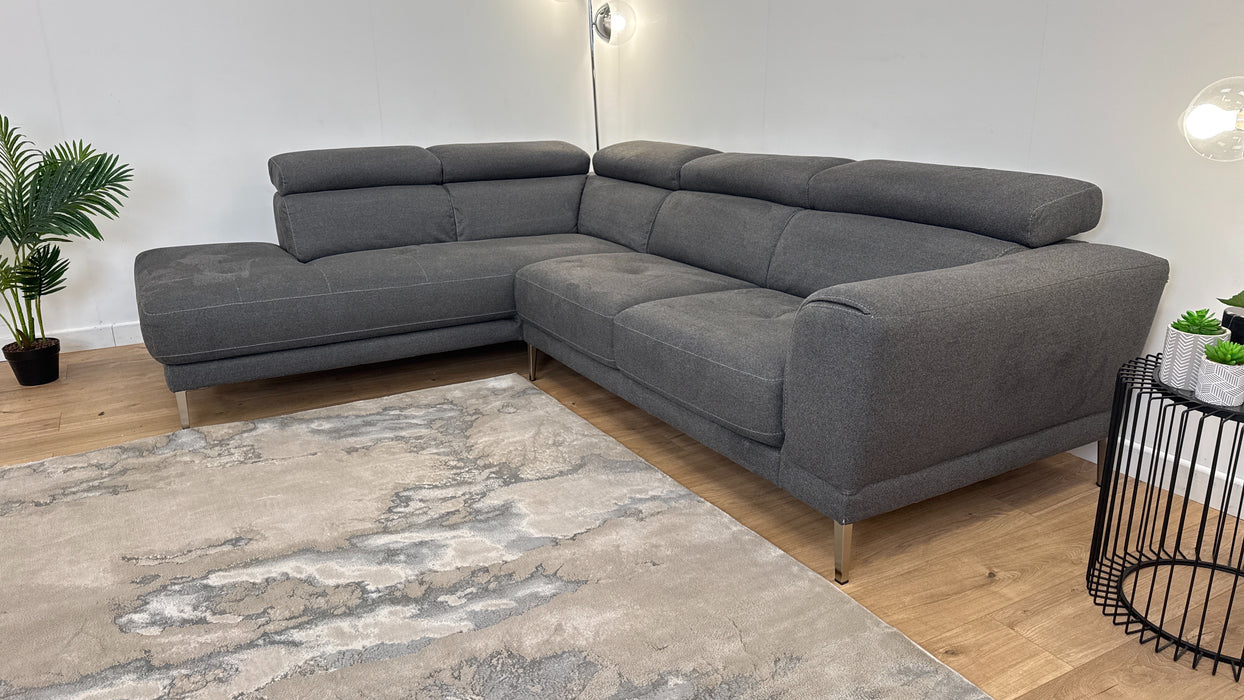 Venezia - Fabric Open Terminal 1 Corner 2 Sofa - Charcoal