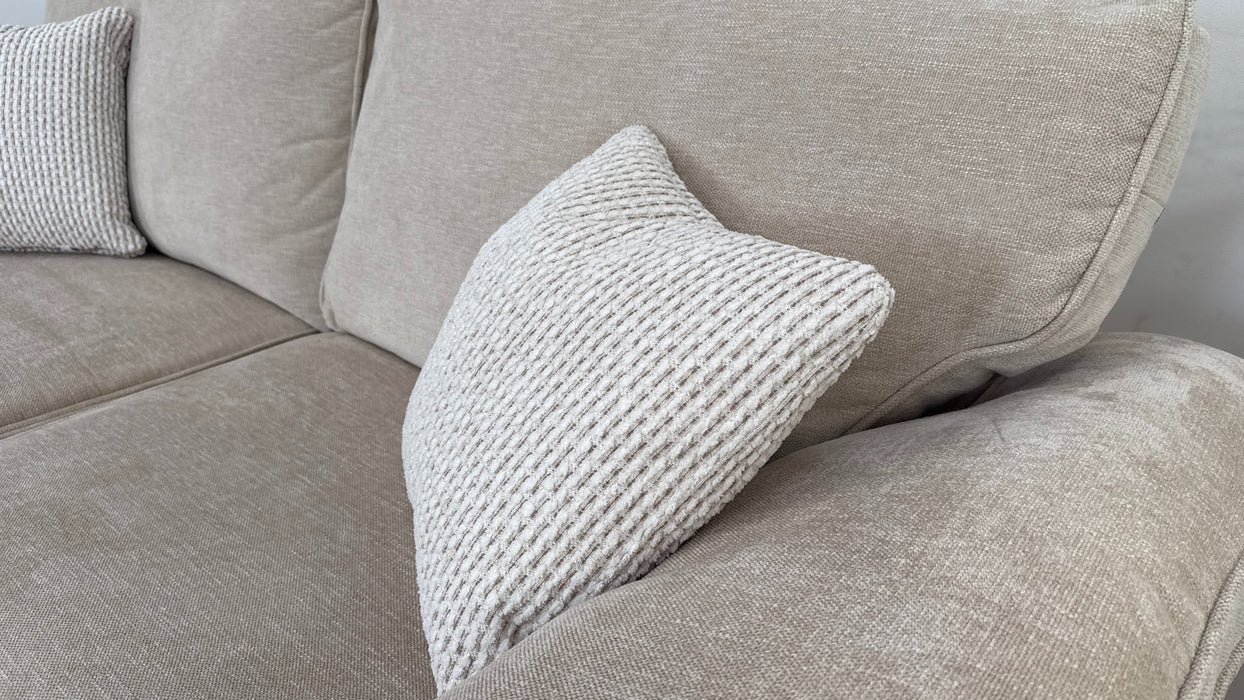 Sofology Brixton Fabric 3 Seater in Linen Look Chenille Natural Mix