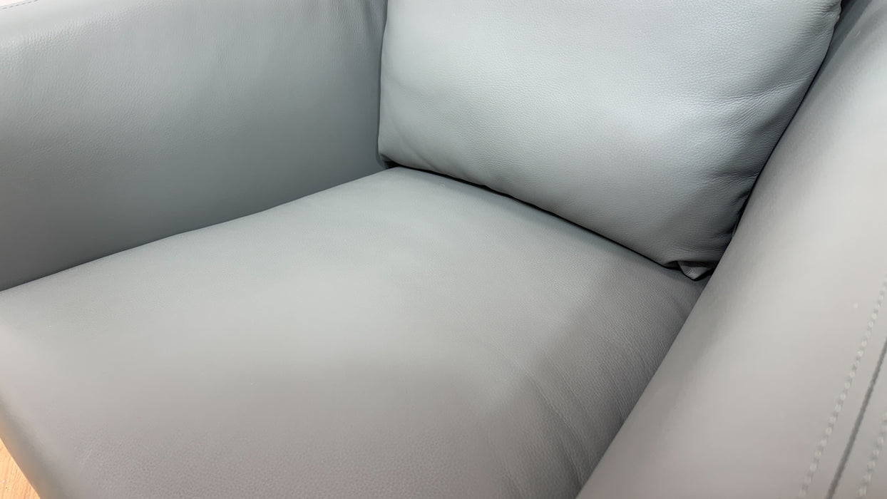 Sofology Marvella Leather Swivel Chair in Trusty Sheen Leather Granite Teal