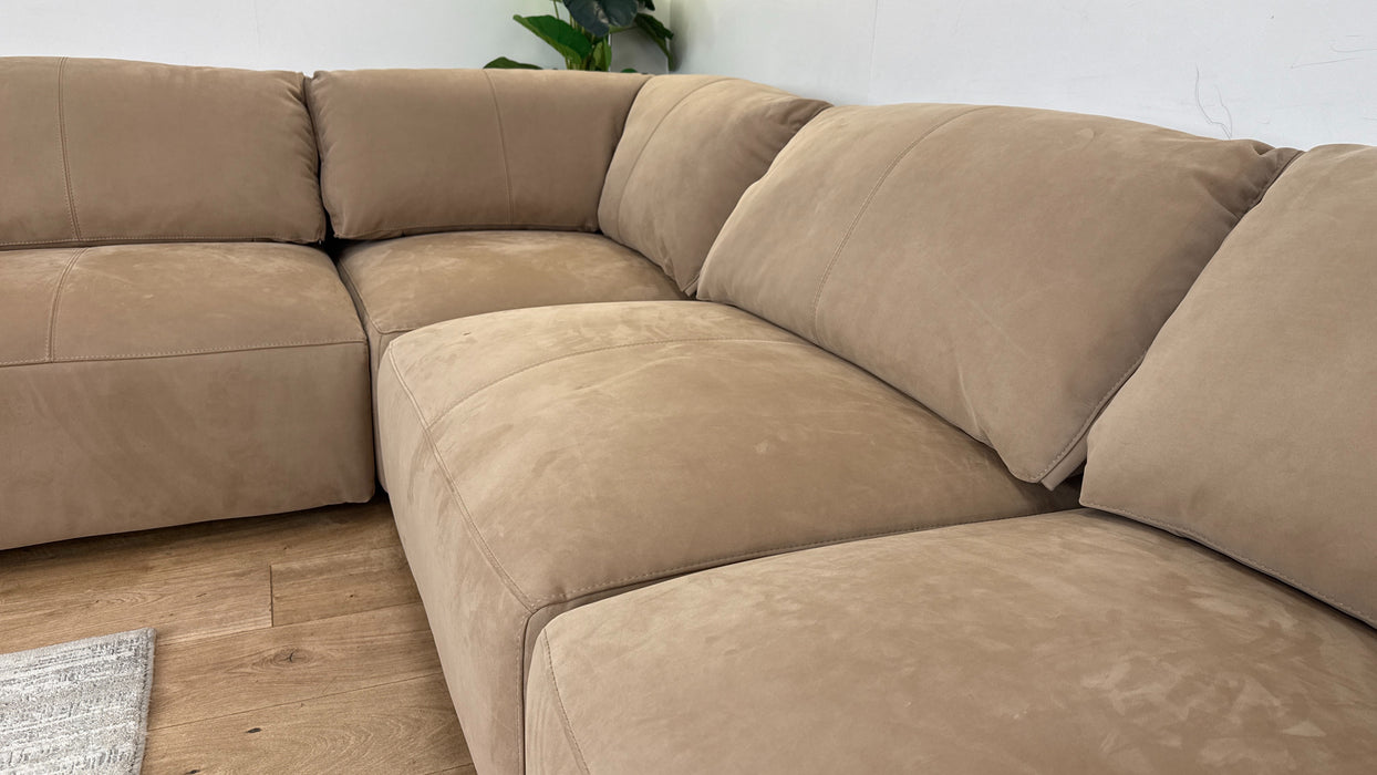 Tessuto 3 Corner 1 Chaise Sofa in Lifestyle Nubuck-Feel Fabric Camel