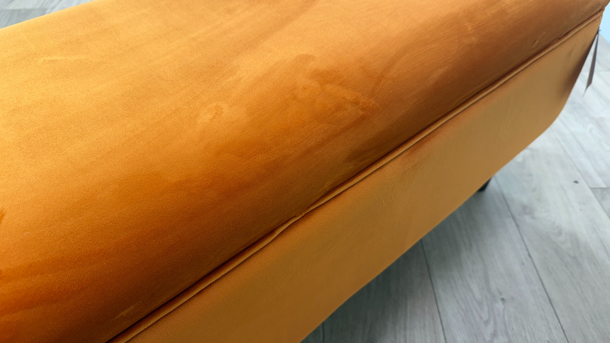 Sofology Islington Fabric Ottoman Storage Footstool in Sleek Tangerine