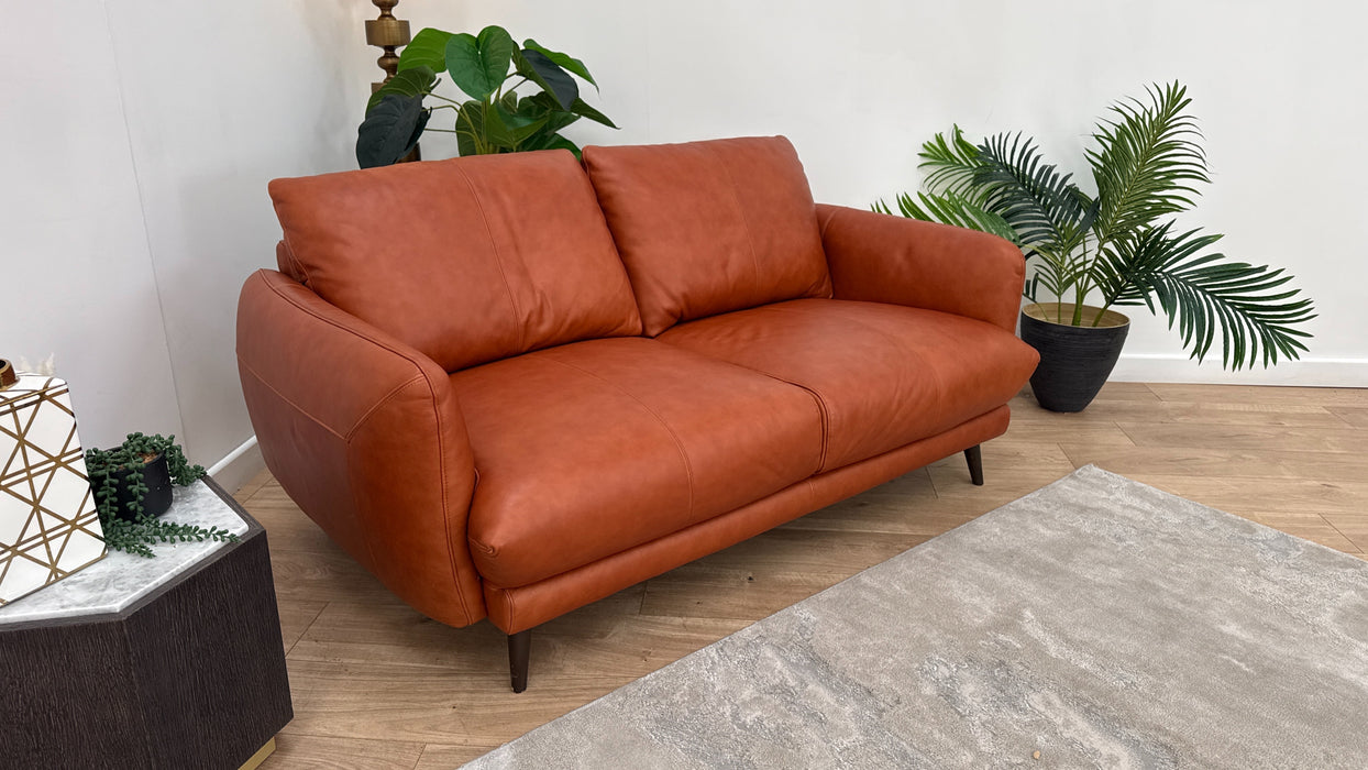 Sofology The Adler Leather 2 Seater in Relaxed Soft Amber