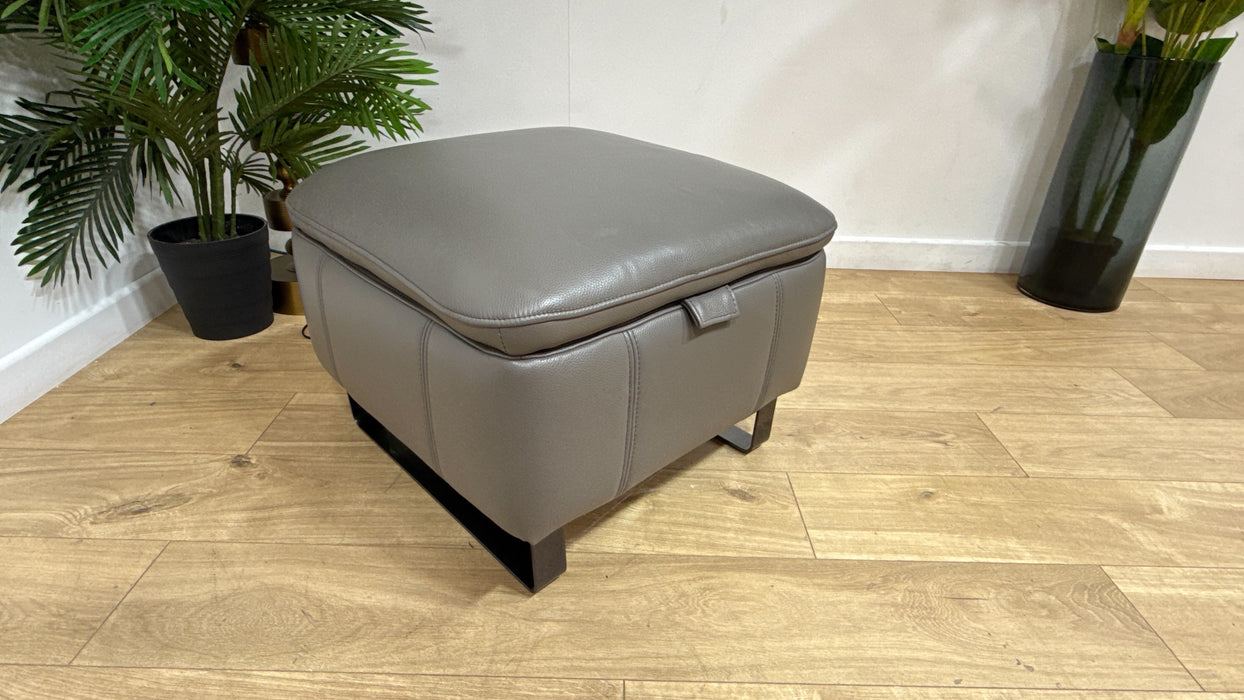 Sofology Ravello Leather Designer Storage Footstool in Trusty Embossed Elephant