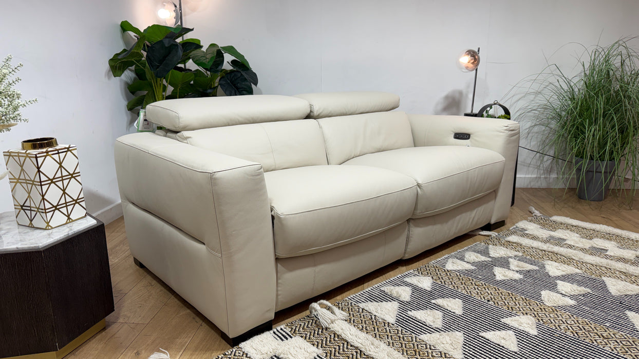 Sofology Metropolitan Leather 3 Seater Power Recliner in Trusty Matt Bone