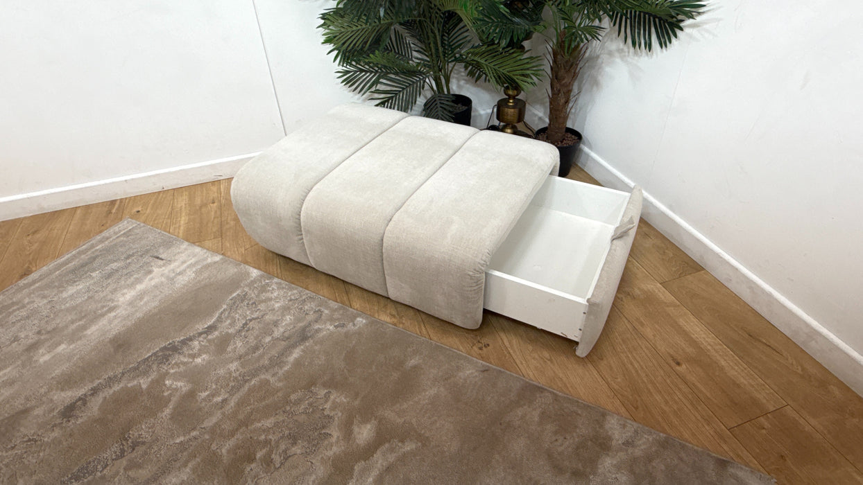 Sofology Waldorf Fabric Storage Footstool in Soft Chenille Linen