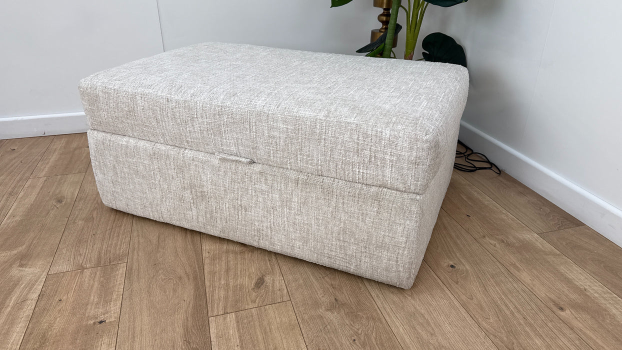 Sofology The Cove Footstool in Artisan Chenille Ecru All Over