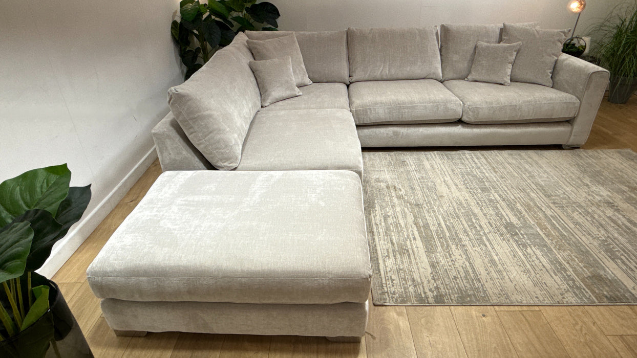 Sofology Majestica Fabric Chaise 1 Corner 3 in Luxe Chenille Oyster