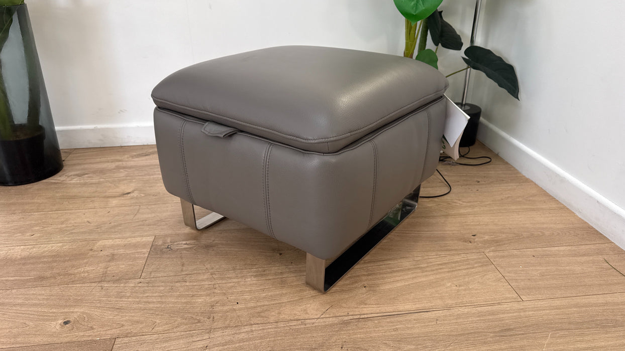 Sofology The Ravello Leather Designer Storage Footstool in Trusty Embossed Elephant