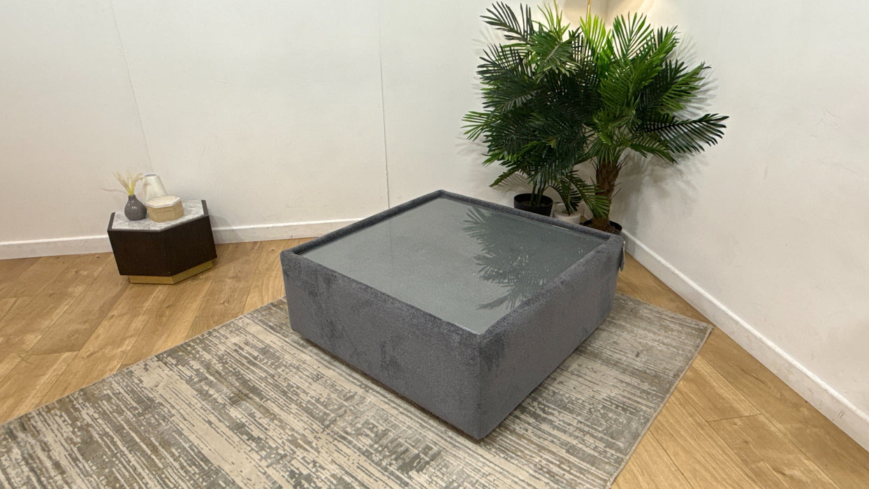 Sofology Amalfi Square Table inCosy Chenille Harbour All Over