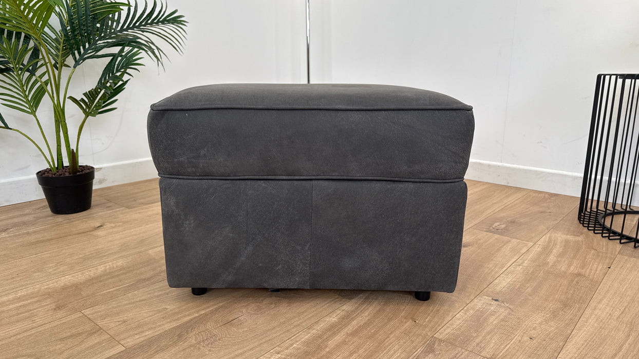 Notting Hill - Leather Storage Footstool - Charcoal