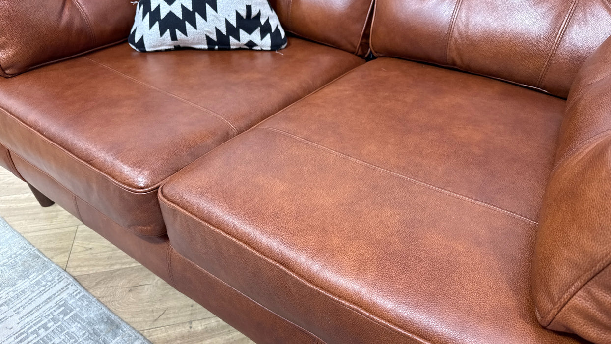 Sofology Cricket Leather 2 Seater in Tan Mix