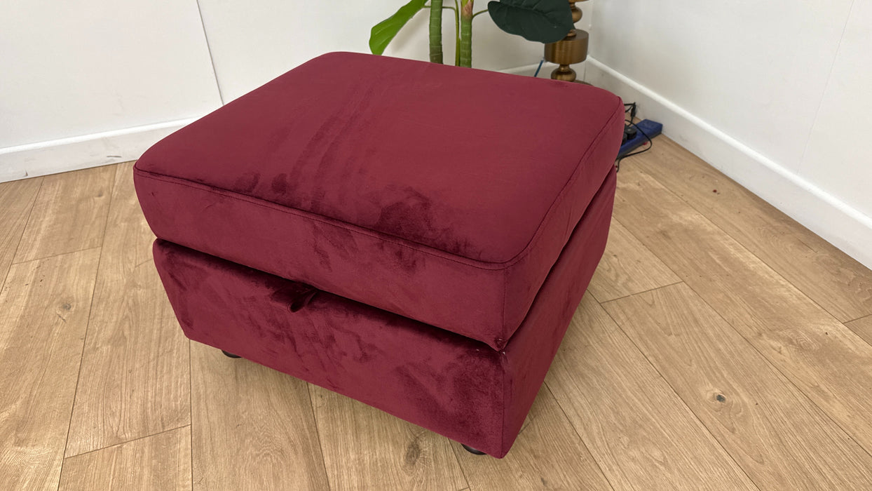 Sofology Kensington Fabric Storage Footstool in Wine All Over