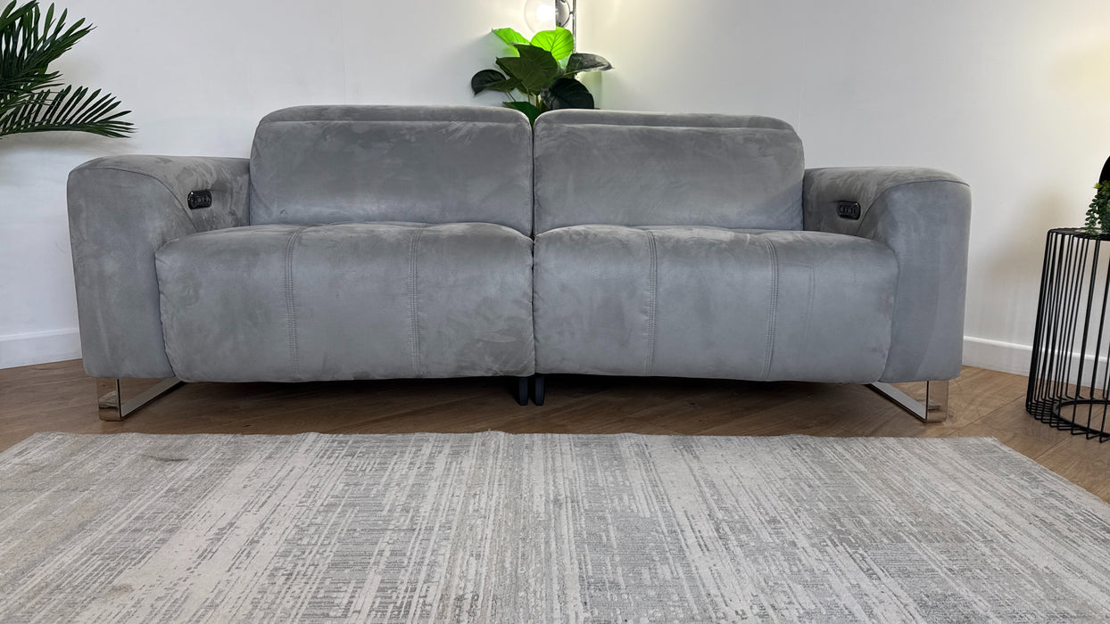 Sofology The Marvella 2.5 Seater Recliner Sofa in Lifestyle Plush Fabric Silver