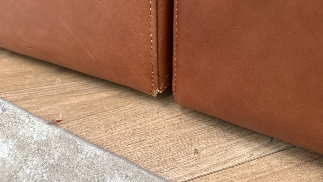 Sofology The Retreat 3 Seater Sofa in Relaxed Soft Leather Tan Mix