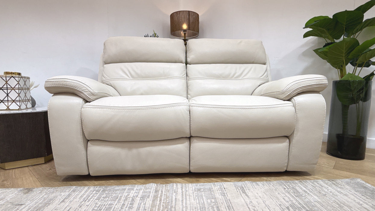 DFS The View Leather 2 Seater Power Recliner in Ivory