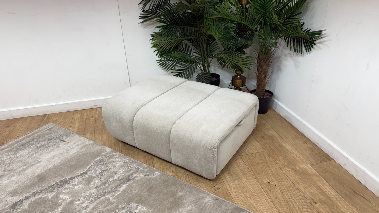 Sofology Waldorf Fabric Storage Footstool in Soft Chenille Linen
