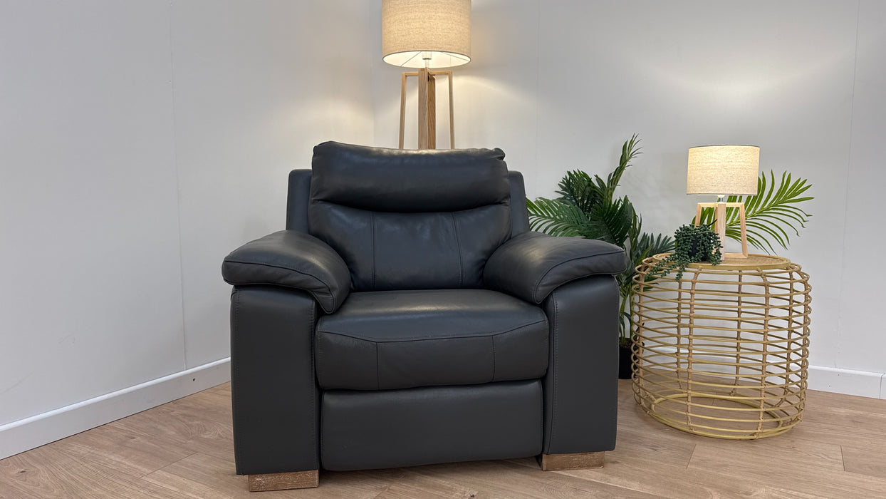 Myles Chair - Leather Power Recliner - Black