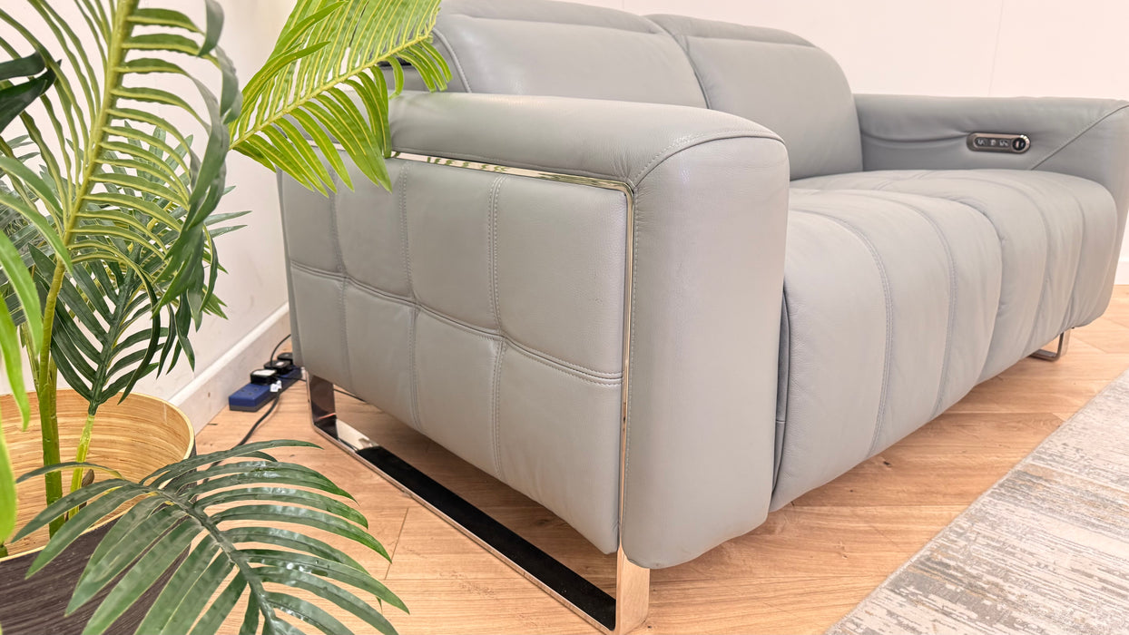 Sofology Marvella Leather Recliner 2 Seater in Granite Teal