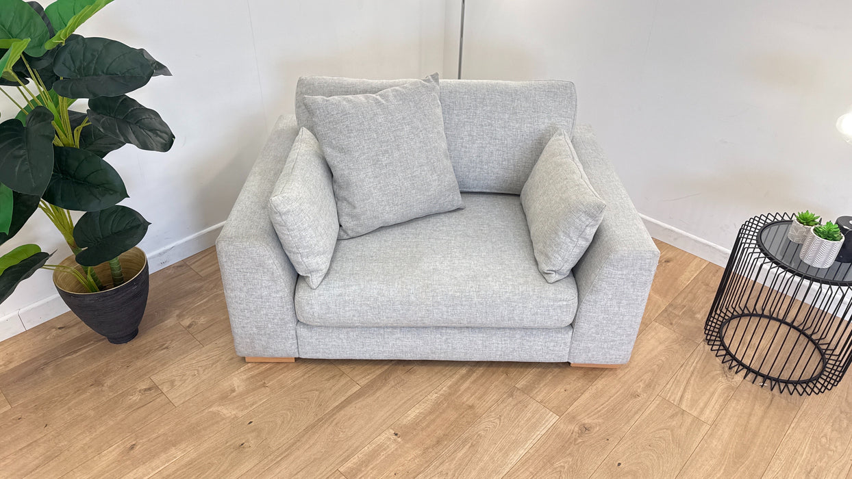 Plush 1.5 Cuddler - Fabric Loveseat - Light Grey