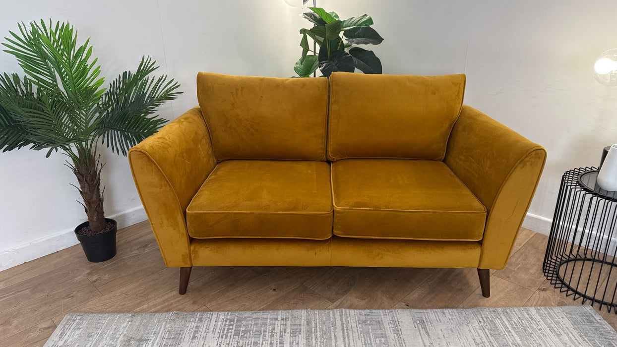 Sofology Keswick Fabric 2 Seater in Deluxe Velvet Mustard