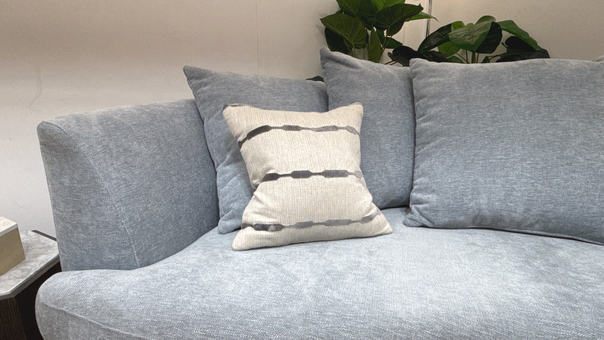 Sofology Chloe Fabric 4 Seater Pillow Back in Linen Look Chenille Sky Mix