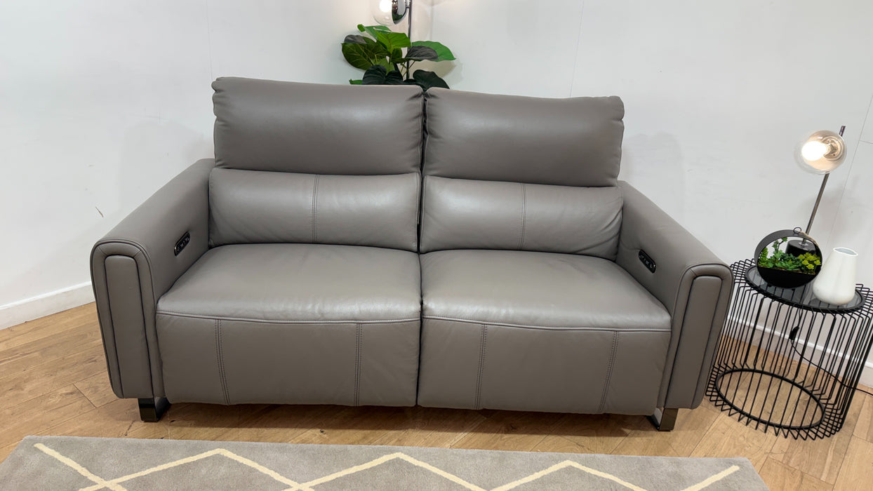 Sofology Ravello Leather 2.5 Seater Power Recliner/Headrest in Trusty Embossed Elephant