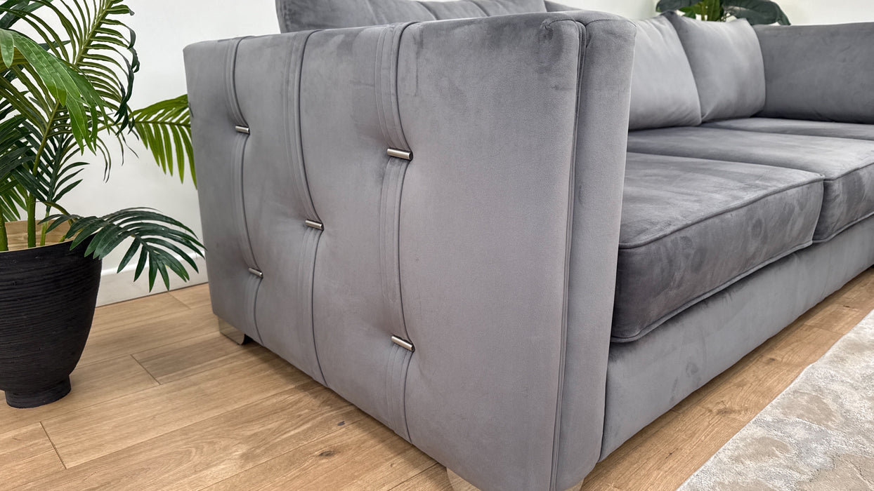 Sofology The Titan Fabric 2 Corner 2 Full Back in Festival Steel/Grey Mix