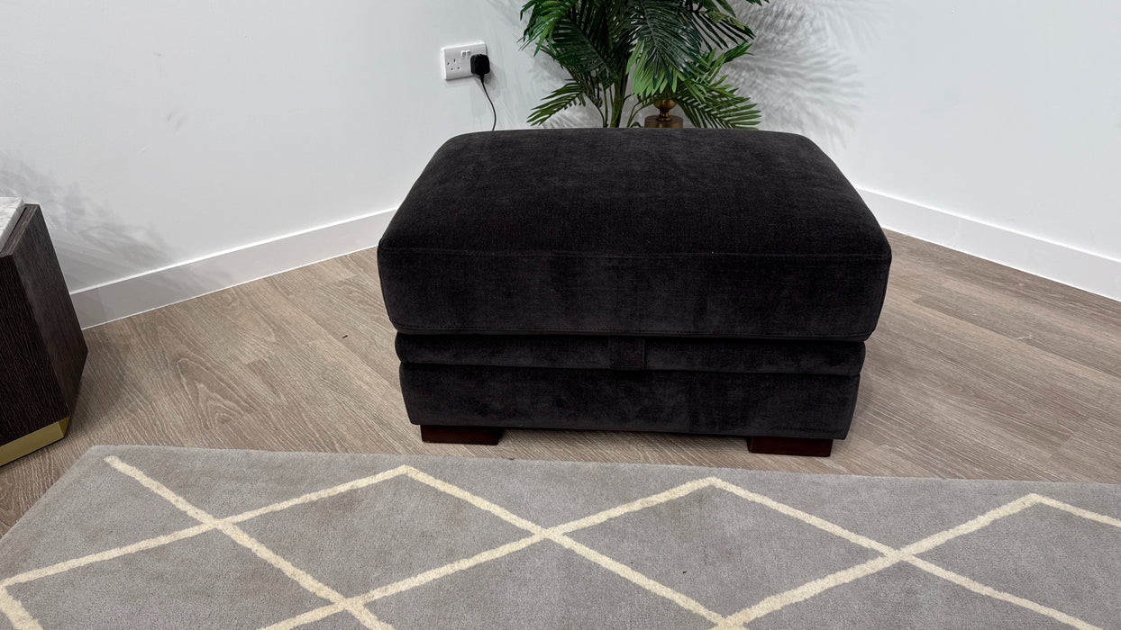 Sofology Obsidian Designer Storage Footstool in Relaxed Chenille Raisin