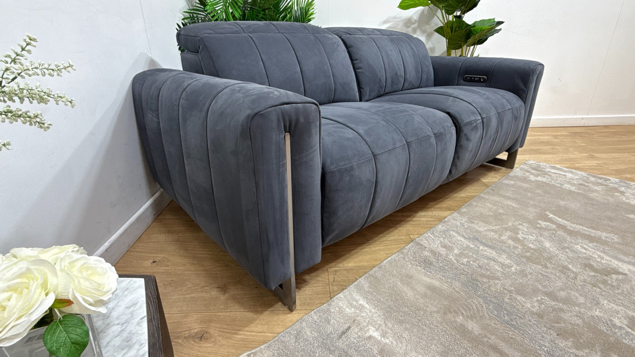 Sofology Paramount Fabric 2.5 Seater Power Recliner/Headrest in Lifestyle Nubuck Feel Charcoal