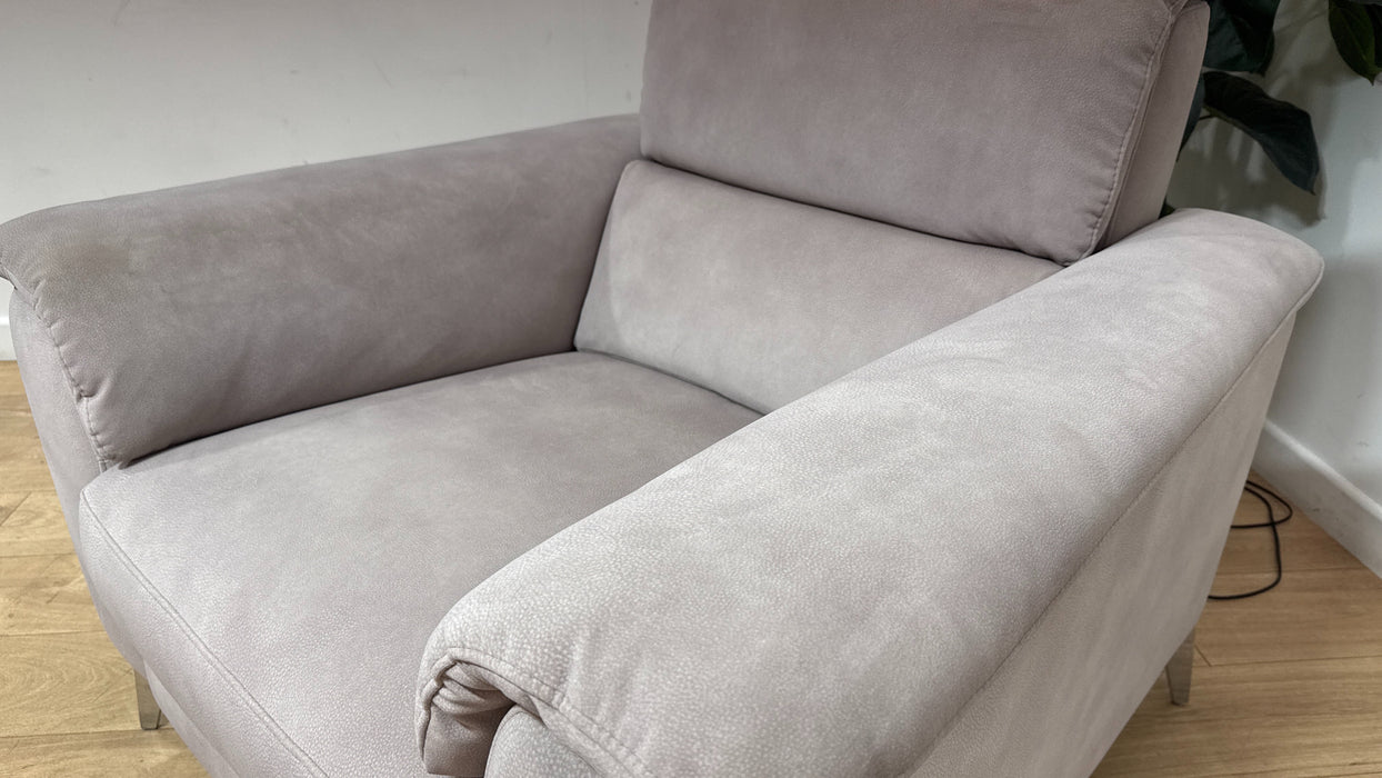 Sofology Illinois Fabric Chair Power Recliner/Headrest Heated Seat in Lifestyle Mottled Marble