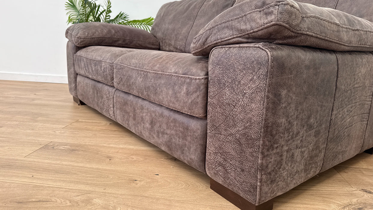 Linara 2 Seater - Leather Sofa - Utah Brown