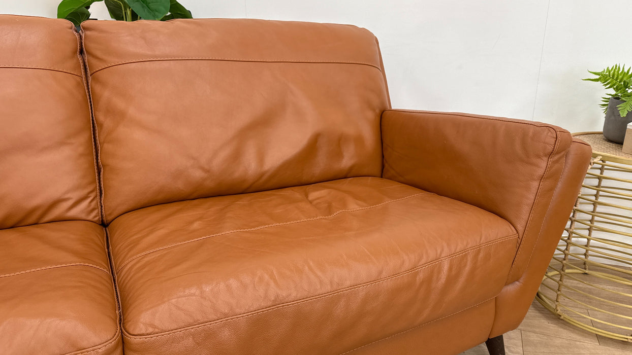 Sofology Fellini Leather 3 Seater Full Back in Alaska Brittany