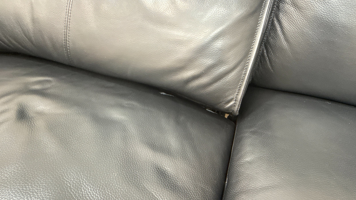Sofology Premiere Leather 3 Corner 1.5 Power Recliner/Headrest in Trusty Embossed Jet Black