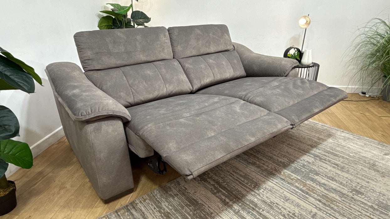 Sofology Carrera Fabric 2.5 Seater Power Recliner/Headrest in Lifestyle Flecked Mocha