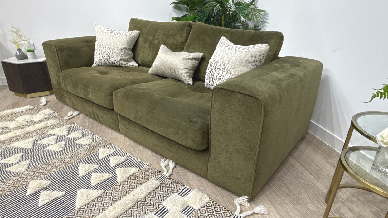 Sofology Ascot Fabric 4 Seater Split Single Seats in Soft Sherpa Olive Mix
