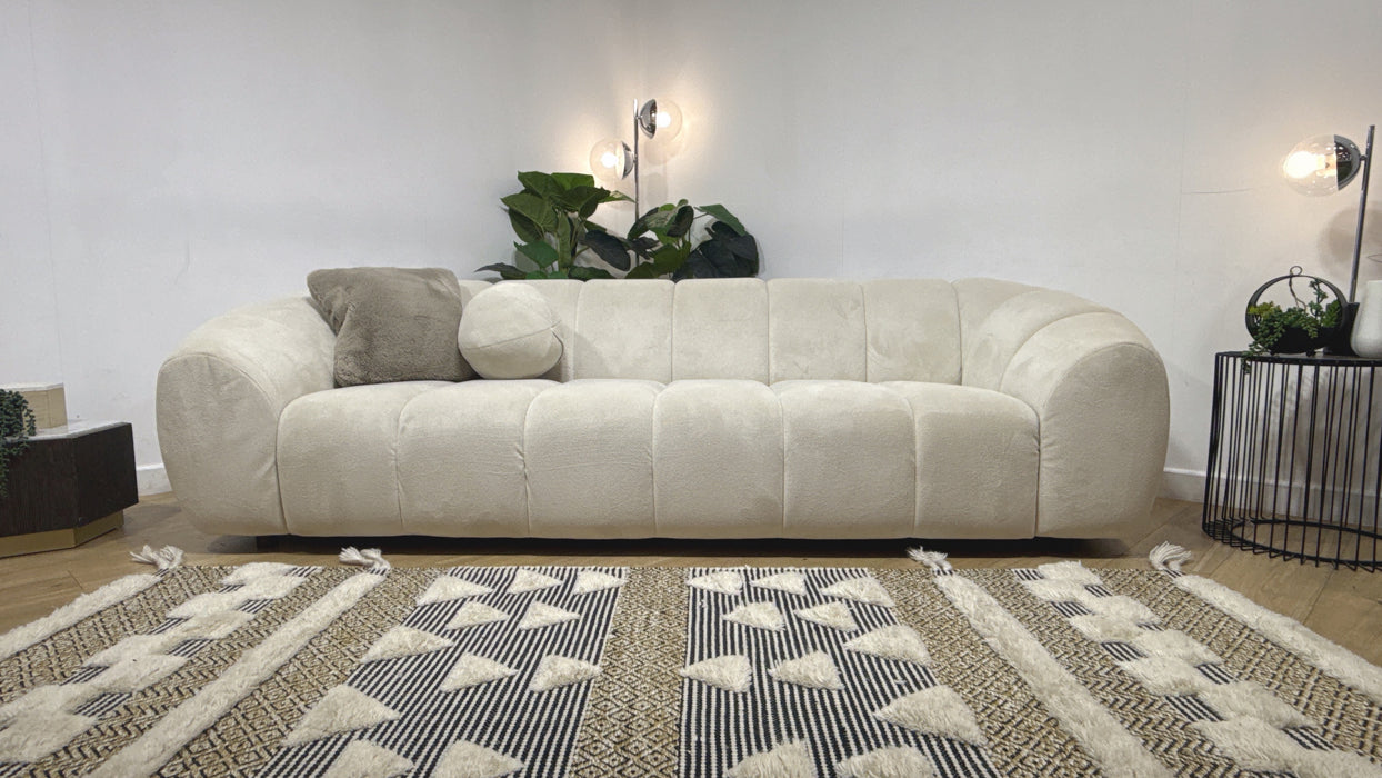 Sofology Waldorf Fabric 4 Seater in Soft Sherpa Natural Mix