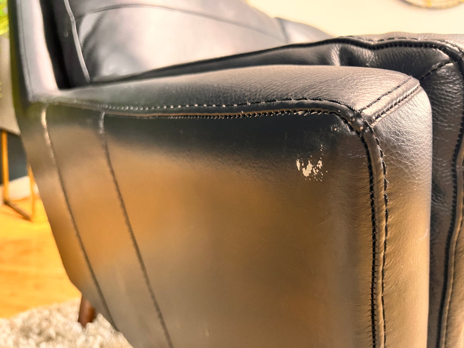 Fellini 2 Seat Leather Sofa - Hampshire Black ( WA2 )