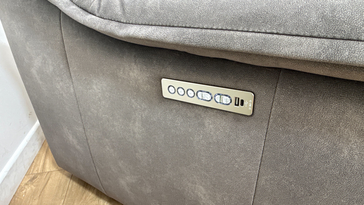 Sofology Carrera Fabric 2.5 Seater Power Recliner/Headrest in Lifestyle Flecked Mocha