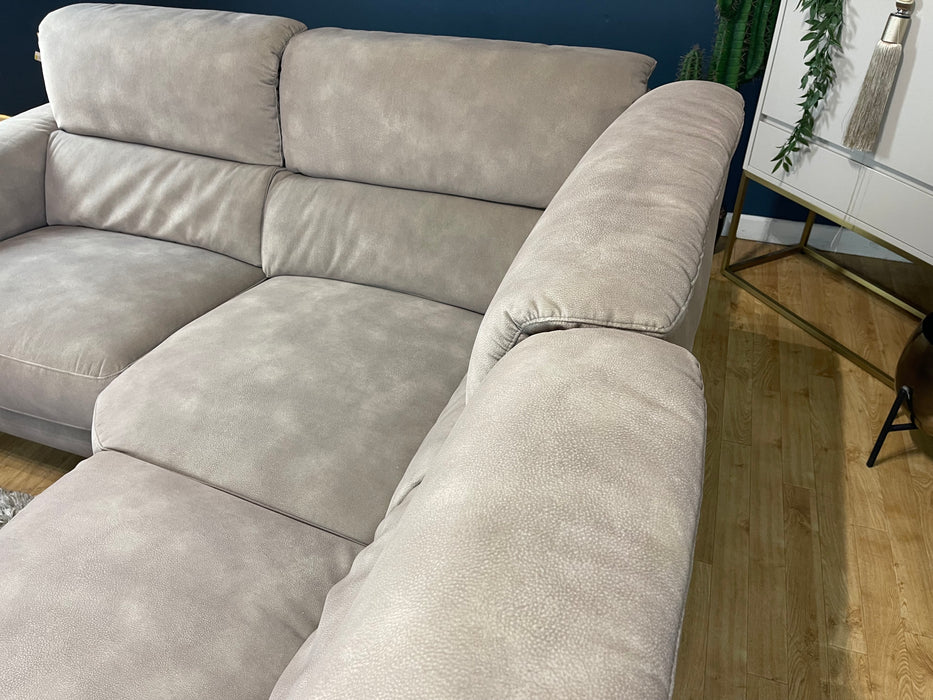 Illinois Fabric 1 Seater Corner 2 Seater - Lifestyle Mottled Latte - Power Recliner (WA2)